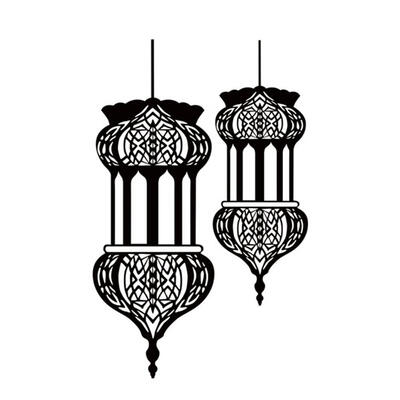 

Muslim Style Lantern PVC Mildew Proof Self Adhesive Wall Sticker Home Decal