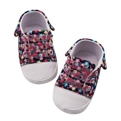 

Baby Shoes Baby Girls Breathable Floral Print Anti-Slip Shoes Canvas Sneakers Soft Soled First Walkers