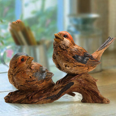 

Greensen Vintage Woodcut Double Bird Decoration Window Decoration Double Bird Craft Decoration