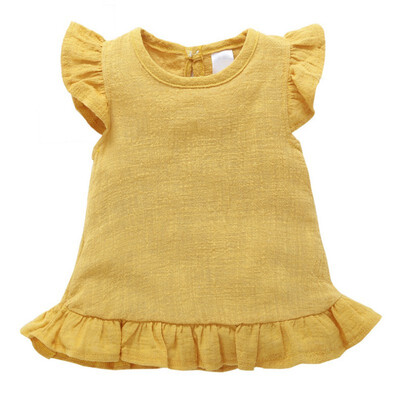 

Baby Girl Dress Baby Clothes Shirt Top Linen Cotton Casual Baby Girl Clothes Retro Short Sleeve Dress For Girls