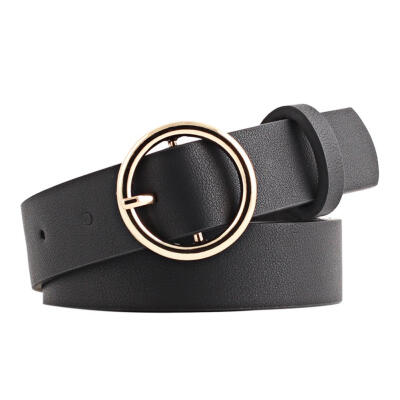 

Women Belt Round Metal Pin Buckle PU Leather Strap Waist Belts Waistband