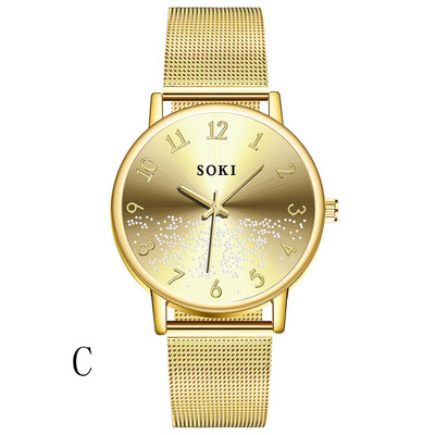 

Gobestart Men Fashion Unobtrusive Business Simple Personality Digital Dial Net Belt Watch