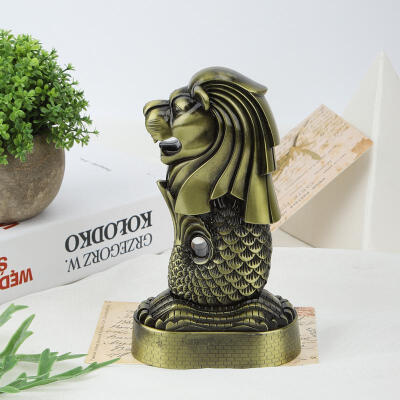 

Greensen Metal Creative Hand-made Textured Retro Merlion Office Decoration Gift Art Sculpture Model