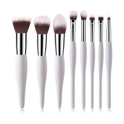 

Toponeto 8PCS Wooden Foundation Cosmetic Eyebrow Eyeshadow Brush Makeup Brush Sets Tools