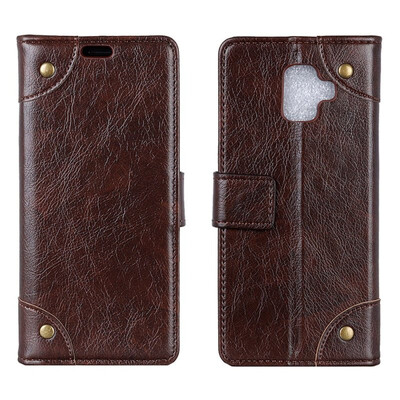 

MOONCASE Samsung Galaxy A6 2018 copper buckle nappa leather case - coffee