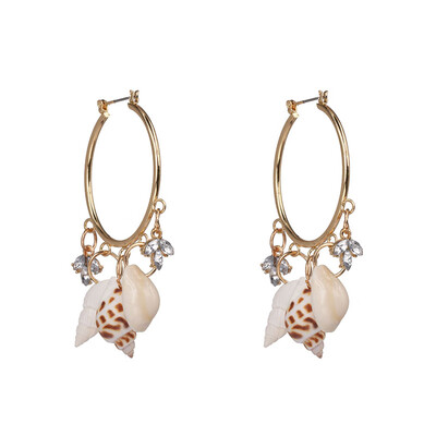

ZA New Sea Shell Pendant Earrings Gold Statement Earrings For Women Weddings Party Irregular Geometric Jewelry Gift