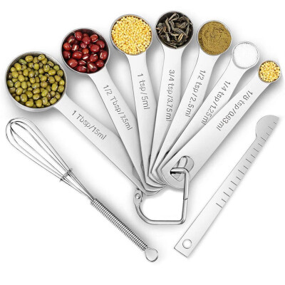 

9 pcs Stainless Steel Measuring Cup Kitchen Scale Measuring Spoons Scoop For Baking Cooking Teaspoons Sugar Measuring Tools Set