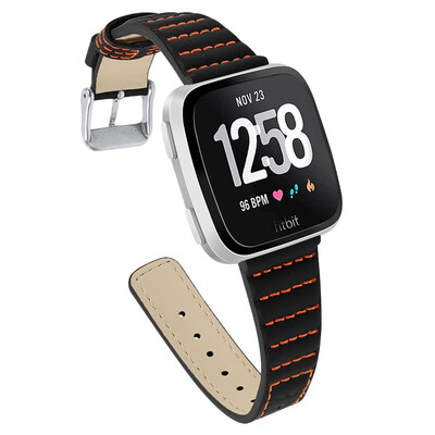 

ECSEM Replacement Band Strap Leather Bracelet Wristband Accessories for Fitbit Versa&Fitbit Versa Lite for Women Men
