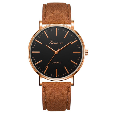 

Gobestart Fashion Simple Casual Mens Watch Business Leather With Strap Mens Watch