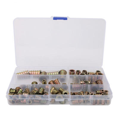 

Greensen 100Pcs Iron Zinc Plating Insert Nut Hex Drive Head Furniture Nuts Accessories