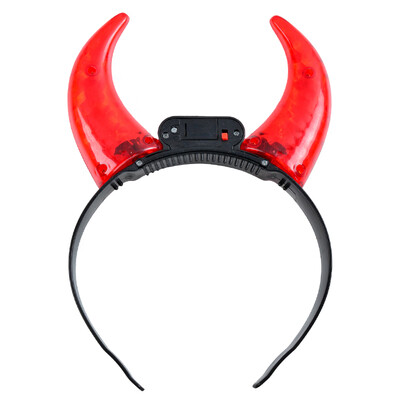 

New&new fine arts Halloween little devil head buckle jewelry masquerade flash toy party headband decoration luminous luminous performance card props children adults can