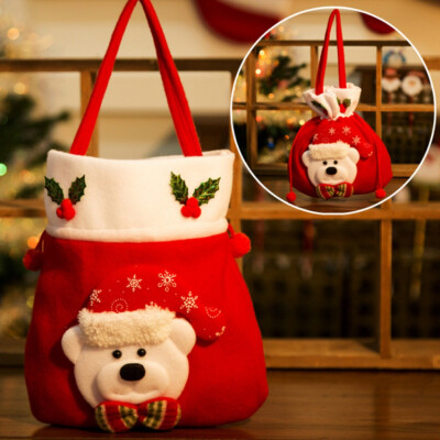 

1Pcs Cute Christmas Cartoon Gift Bag Xmas Tree Hanging Ornament Decorations Home Party Creative Gift Bags For Kids