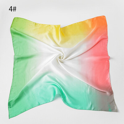 

Female Korean version of the wild literary scarf gradient stitching color retro stewardess professional business small scarf square towel wholesale