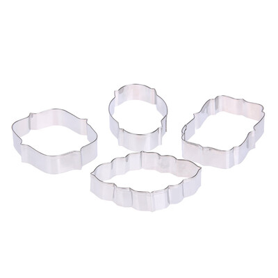 

4pcs Stainless Steel Mirror Frame Cookie Cutters Slicer Fondant Cake Decor