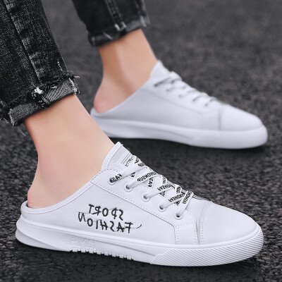 

Summer mens shoes fashion canvas tide shoes lazy sandals Baotou half slippers mens new summer casual shoes