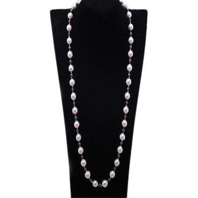 

YIAILI 6mm pearl 12mm shell pearl necklace 8084
