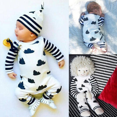 

Newborn Infant Baby Girl Boy Clothes Striped Bodysuit Romper Jumpsuit Outfits not include hat