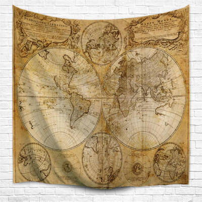 

Multifaceted World Map 1746 3D Home Wall Hanging Tapestry for Decoration