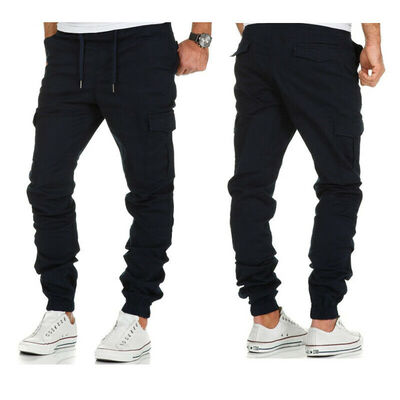 

SUNSIOM Mens Slim Fit Urban Straight Leg Trousers Casual Pencil Jogger Cargo Pants