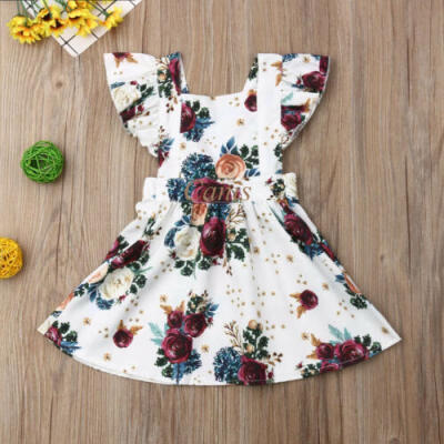 

Toddler Baby Big Bow Cotton Girls Dress Princess Flower Ruffle Tutu Dresses 0-4Y