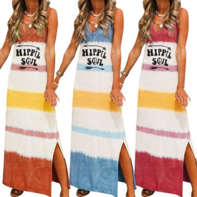 

Women Sexy Boho Long Maxi Dress Loose Sleeveless Party Cocktail Beach Sundress
