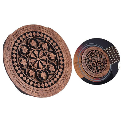 

Guitar Wooden Soundhole Sound Hole Cover Block Feedback Buffer Mahogany Wood for EQ Acoustic Folk Guitars