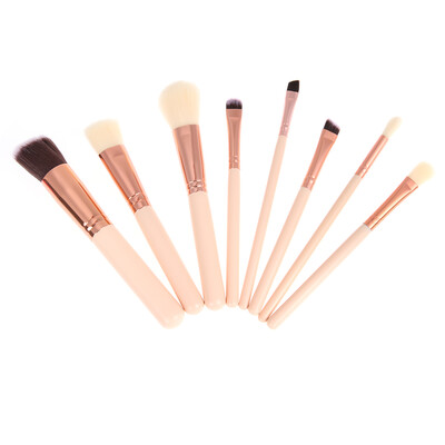 

New 8Pcs Rose Gold Makeup Brush Powder Blush Fondation Tool2pc Sponge Puff