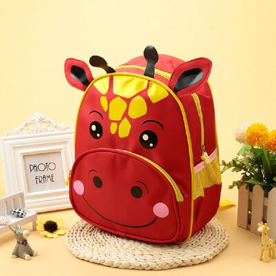 

Children Backpack Cartoon Animal Calf Print Nylon Zipper Adjustable Strap Boys Girls Casual School Travel Bag