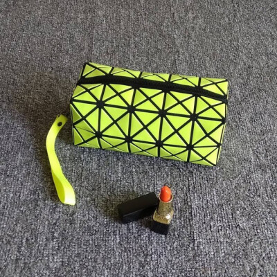 

New Fashion Women Cosmetic Bag Cases Geometric Folding Make Up Bag Quality PVC Qrganizer Makeup Case Beauty Bags