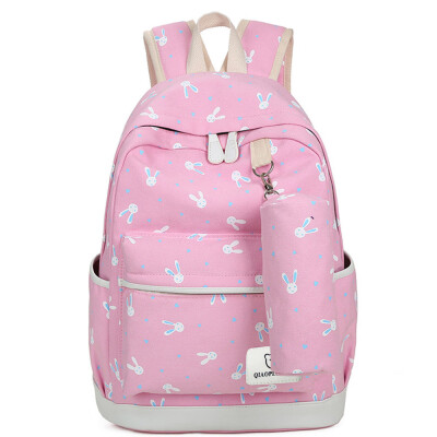 

Tailored 4 Sets Women Girl Rabbit Animals Travel Backpack School Bag Shoulder Bag Handbag