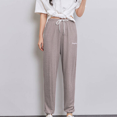 

Ladies Girls Sports Pants Ankle Banded Trousers Loose Tie Up Breathable Elastic