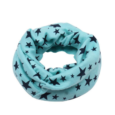 

Children Warm Cotton Scarf O Ring Shawl Neckerchief Boy Girl Circle Loop Cartoon Smile Face Star Pattern Neck Warmer