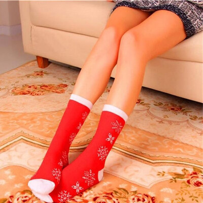 

Winter Women Christmas Socks Santa Claus Snowman Deer Print Gift Festive Cotton Socks Hosiery
