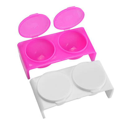 

2pcs Double Hole with Lip Dish Bowl Cup Container for Mixing Acrylic Powder