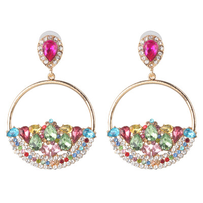 

2019 new Fashion za Brand crystal geometirc Drop Earring For Women Party Gifts ethnic Statement rhinestone Earrings Jewelry