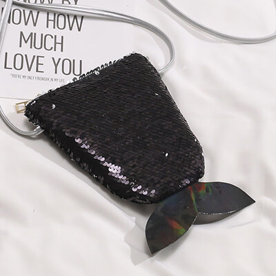 

2019 New Mermaid sequined purse tide girl fashion princess coin purse lanyard shoulder bag