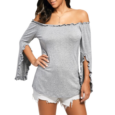 

Off The Shoulder Bell Sleeve T-Shirt