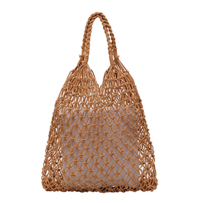 

Ins Hot Straw Totes Womens Handbag Vacation Bohemian Rattan Cotton Rope Hollow Woven Beach Bags Fashion Shoulder Bag T3G