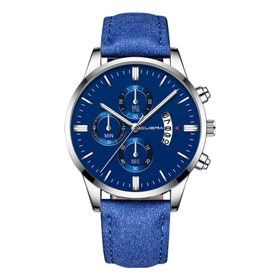 

Gobestart Mens Fashion Sport Stainless Steel Case Leather Band Quartz Analog Wrist Watch