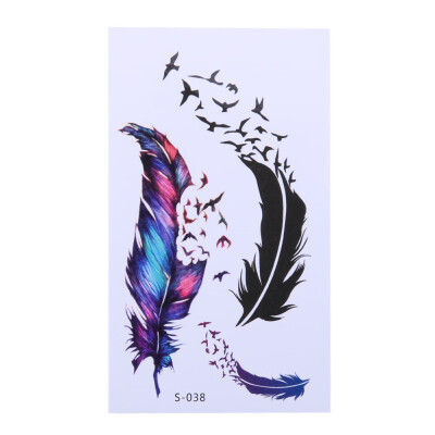 

10pcs Feather Pattern Temporary Tattoo Stickers Waterproof Body Art Decal