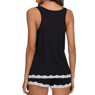

Roseonmyhand Womens Pajama Set Striped Sleeveless Sleepwear Sets Bamboo Tank And Shorts Set