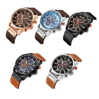 

Mens Business Wrist Watch Three-eye Large Dial Watch Fashion Quartz Waterproof