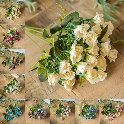

Artificial Flower Simulated Rose Faux Floral Bouquet Wedding Home Wall Decor