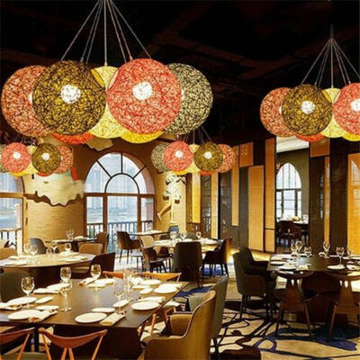 

New Round Hand-woven Rattan Vine Ball Pendant Lampshade Light Lamp Shades