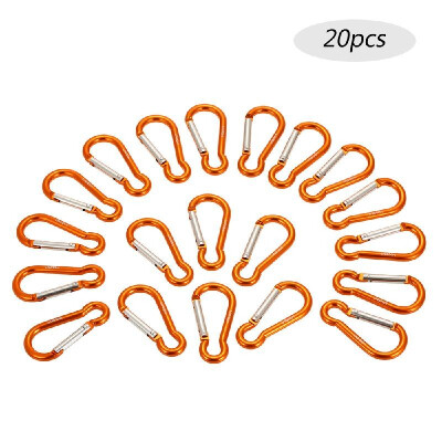 

Lixada 20PCS 25"6CM Aluminum Carabiner Clip Durable Spring-loaded Keychain Hook Pack for Home Camping Fishing Hiking Traveling a