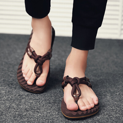 

Rose Men Summer Beach Sandals Flat Shoes Sandal Hombre Sewing shoes Flip Flops Shoes