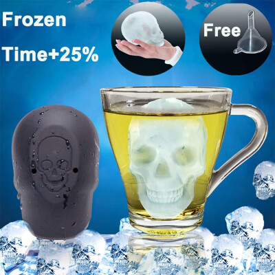 

3D Skull Head Ice Cube Mold Skull Shaped Whisky Wine Ice Cube Tray Maker Chocolate Mould Bar Party Supplies