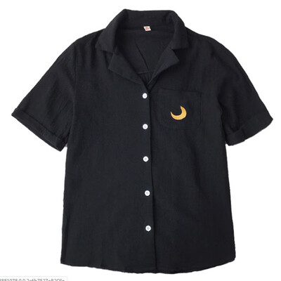 

Korean Embroidery Cotton Shirt 2019 Summer New Fashion Women Blouse Lapel Short Sleeve Casual Tops Ladies Shirt Blusas Feminina