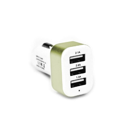

Car Phone Charger Three Port High-capacity Car Adapter Rose Red