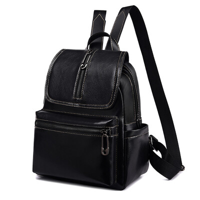 

Double shoulder bag trendy Korean version fashion parade women leisure pu soft leather small backpack travel schoolbag